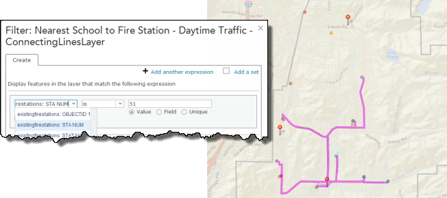 Parameters needed to create a map showing both the primary and backup assignments for a fire station