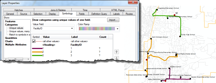 Dialog to change the layer properties