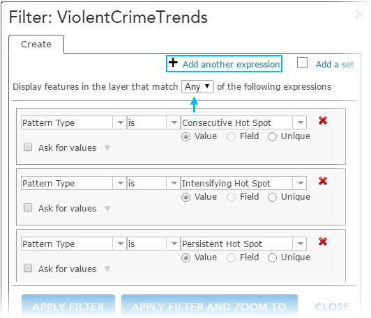 Filter by pattern type