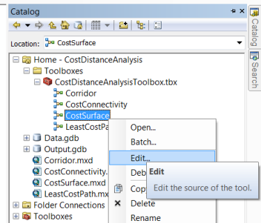 Opening the CostSurface model