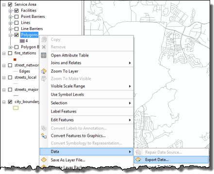 Exporting the drive-time polygons