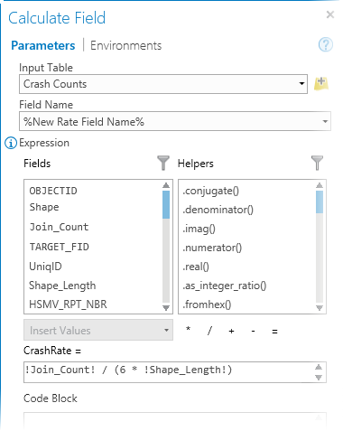 Calculate rate field