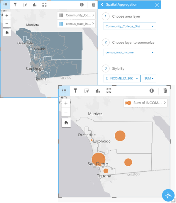 Aggregating the census tracts into college boundaries