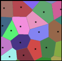 Les polygones de Thiessen sont les surfaces les plus proches d'un point en entrée donné.