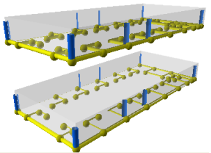 Points, lignes et polygones verticalement décalés à l'aide de l'outil Dupliquer l'élément verticalement dans l'Editeur 3D