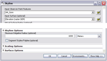 Utilisez l'outil Horizon pour créer la ligne d'horizon à partir de la position du canon antiaérien