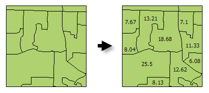 Illustration de l'outil Calculate Areas