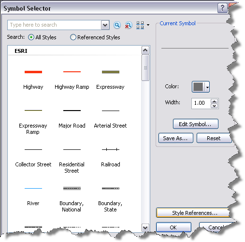 Symbol Selector dialog box