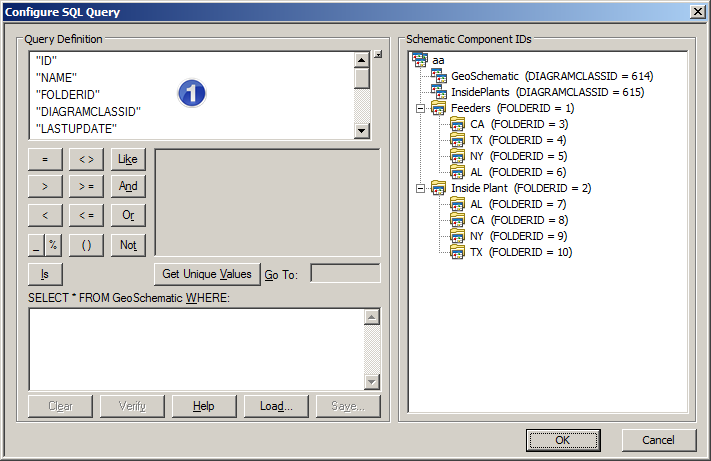 Boîte de dialogue Configurer la requête SQL