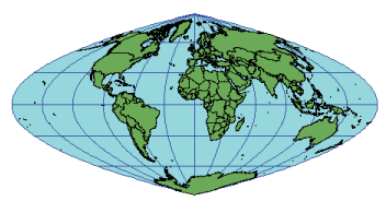 Illustration de la projection parabolique de Craster