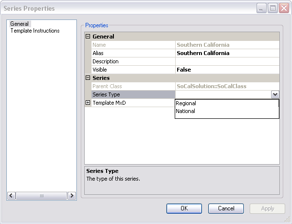 Example of entries created at the series level