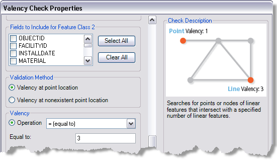 The Valency check configured to ensure there are three lines connected to a point