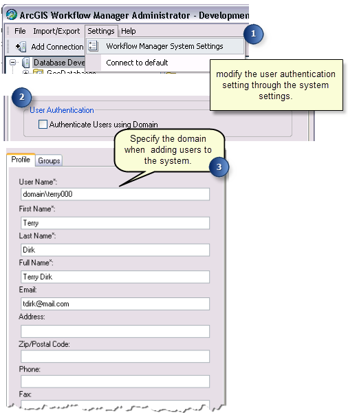 Enable domain authentication and add users to the system.