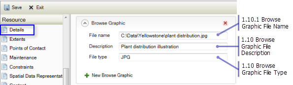 Resource Details page: Browse Graphic File Name, Description, and Type