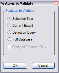 Features to Validate dialog box