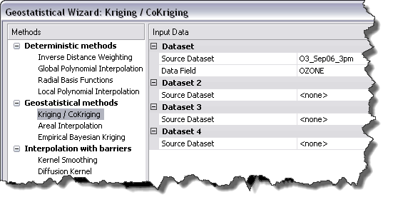 The Geostatistical Wizard dialog box