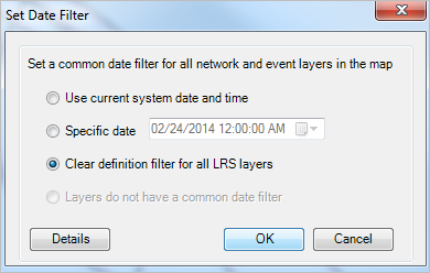 Set Date Filter dialog box