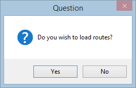 Select Yes to load routes