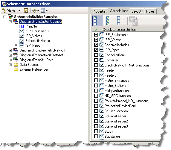 Onglet Associations de DiagramsFromCustomQueries