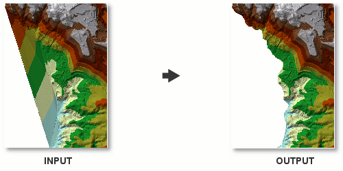 Illustration de l'outil Délimiter la zone de données d'un TIN