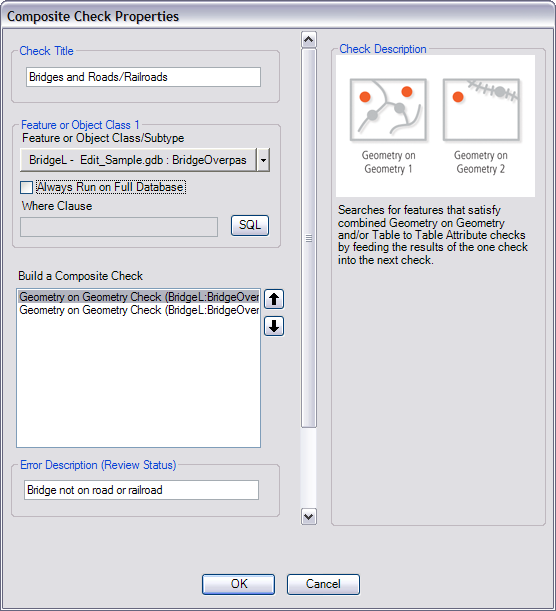 An example of a composite check that has been configured