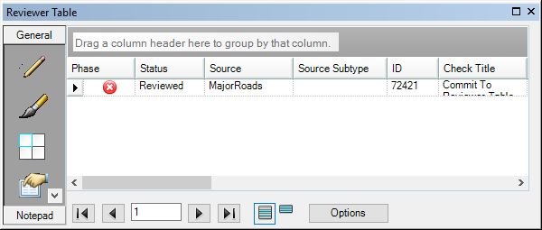 Reviewer table with a sample record