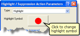 Click the Highlight Symbol button to change the highlight symbol.