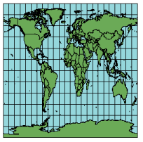 Illustration de la projection cylindrique équidistante