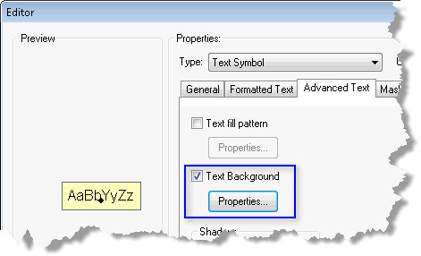 Utilisez un arrière-plan de texte pour ajouter des rappels aux symboles textuels.