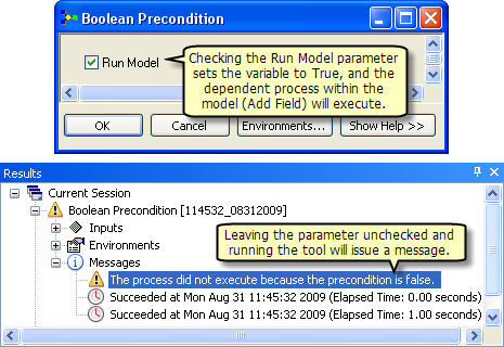 Option de variable booléenne désactivée