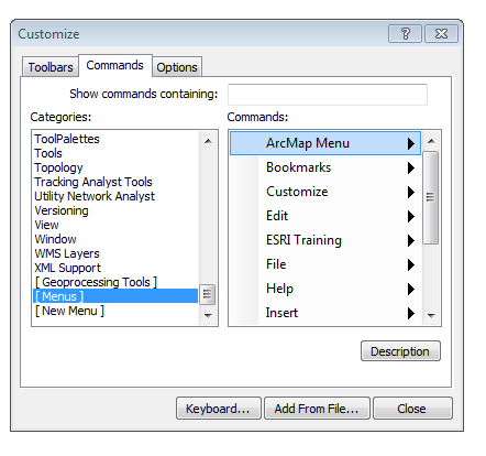 Ajout du menu de complément au Bureau