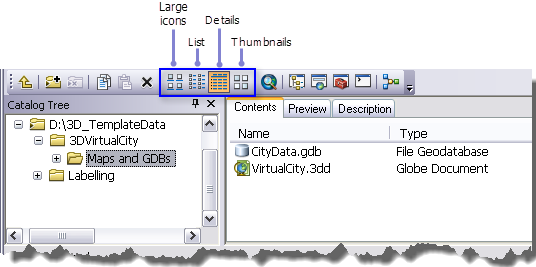 Liste Contenu de la barre d'outils Standard