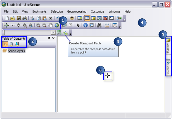 L'interface utilisateur ArcScene