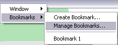 Ouvrir la fenêtre Bookmarks Manager (Gestionnaire des Géosignets)