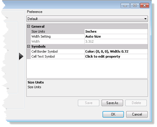 Minima Table dialog box