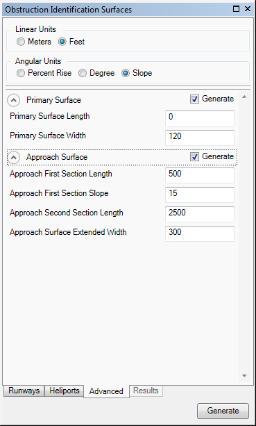 Advanced properties for FAA Advisory Circular 150/5300-13A