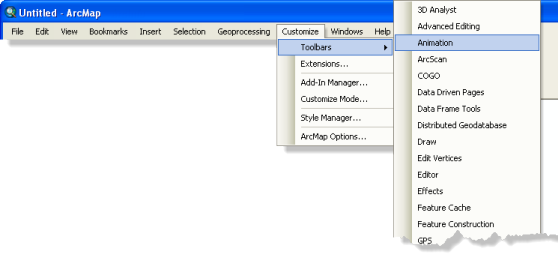 Exemple d'activation d'une barre d'outils