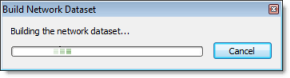 Barre de progression de la construction du jeu de données réseau