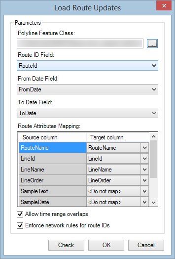 Select the route ID