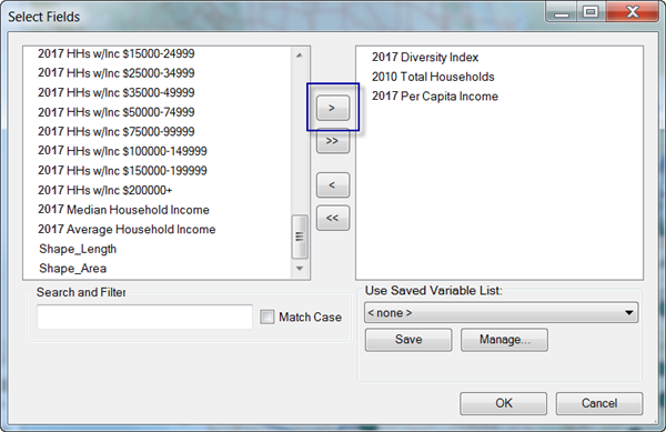 Select Fields (Sélectionner les champs) Select Fields (Sélectionner les champs)