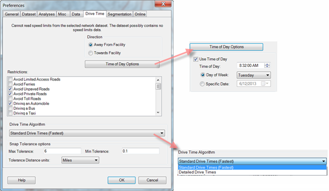 Préférences de temps de conduite Préférences de temps de conduite