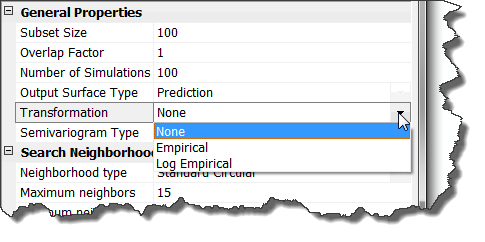 Transformation options Transformation options