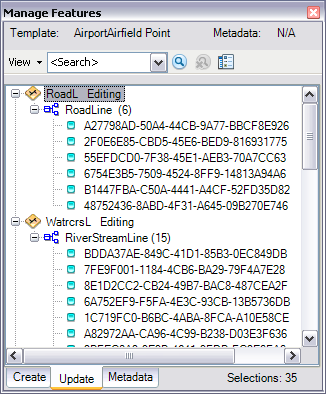 Example of the tree view expanded on the Update tab Example of the tree view expanded on the Update tab