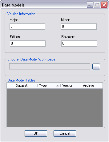 Data Models dialog box Data Models dialog box
