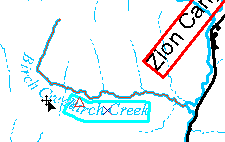 Paramétrage de l'annotation Birch Creek pour qu'elle suive l'entité rivière réelle