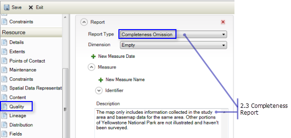 Resource Quality page: Completeness Report