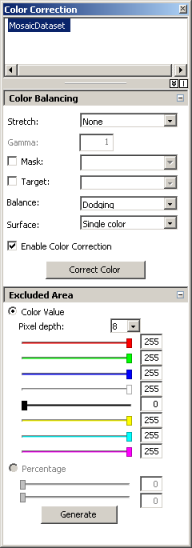 Fenêtre Correction des couleurs