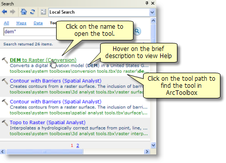 Utilisation de la recherche pour trouver des outils