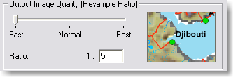 Curseur Output Image Quality (Qualité d'image en sortie), défini sur Fast (Élevée)