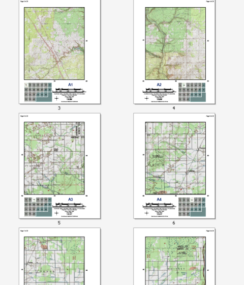 Exemple d'atlas avec pages opposées